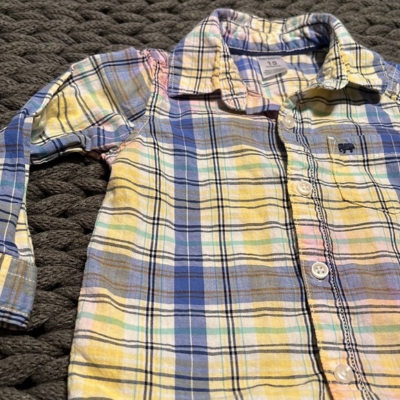 Carters Baby Boy Toddler Long Sleeve Button Down 18 Mos - Picture 4 of 6